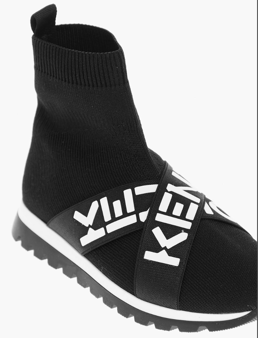 KENZO Sock Sneakers, Logoed Elastic Tape, Sport Trainer UK 2.5 / EU 35
