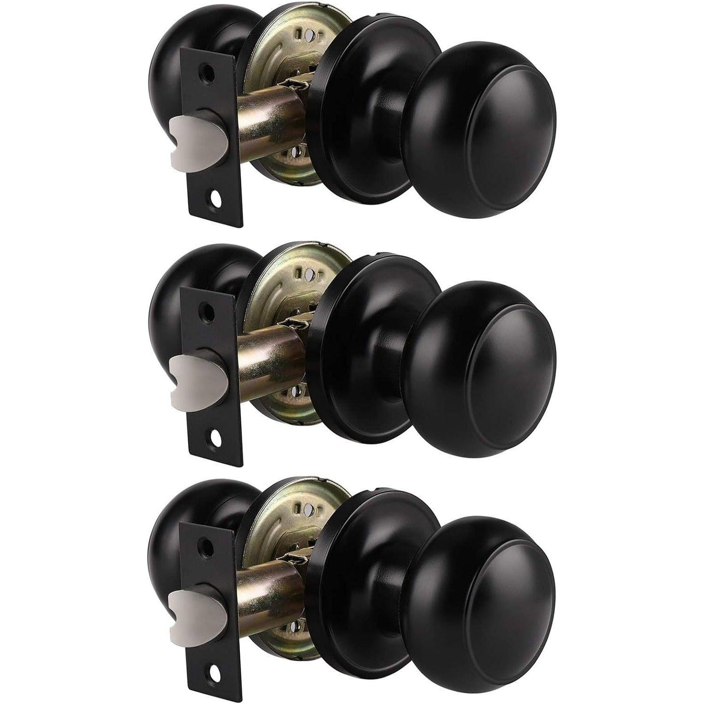 3 Pack Probrico Door Knob Stainless Steel Two Sides Tulip Door Handle