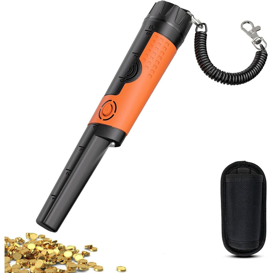 Metal detector with accessories on a white background