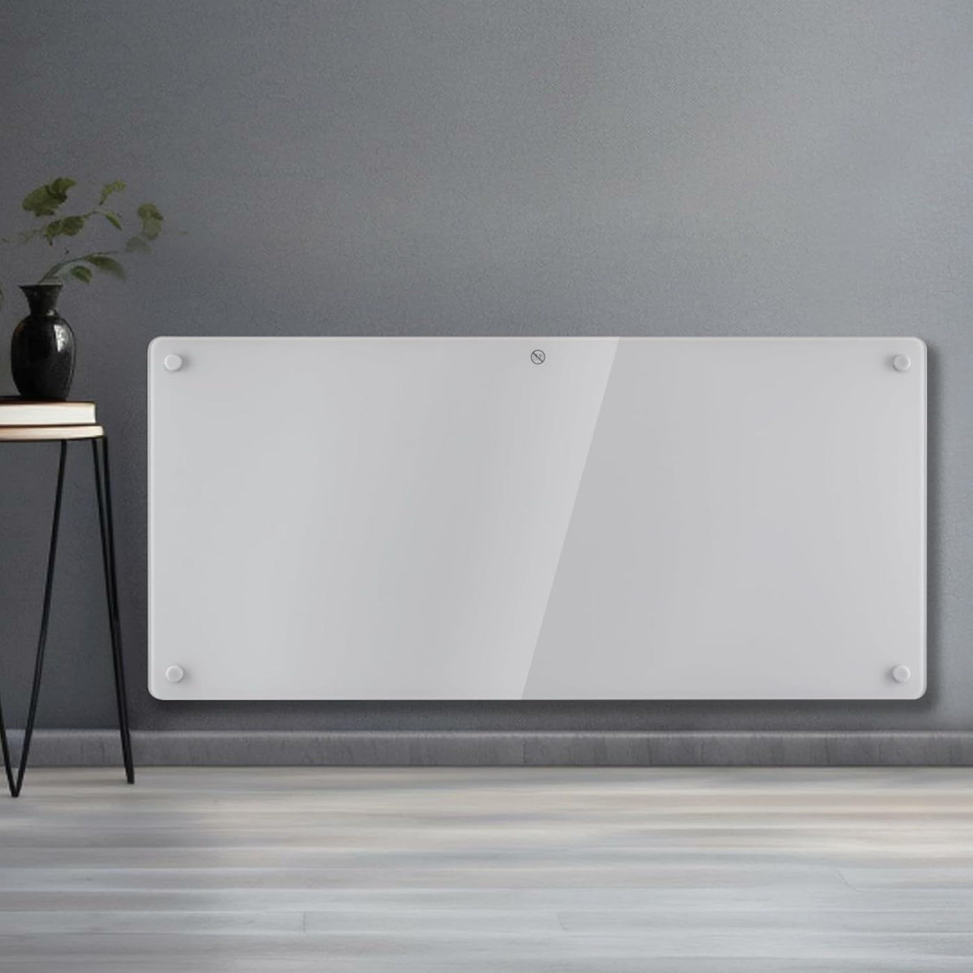 2000W White Glass Electric Radiator Heater with Thermostat Wall Mounted Futura