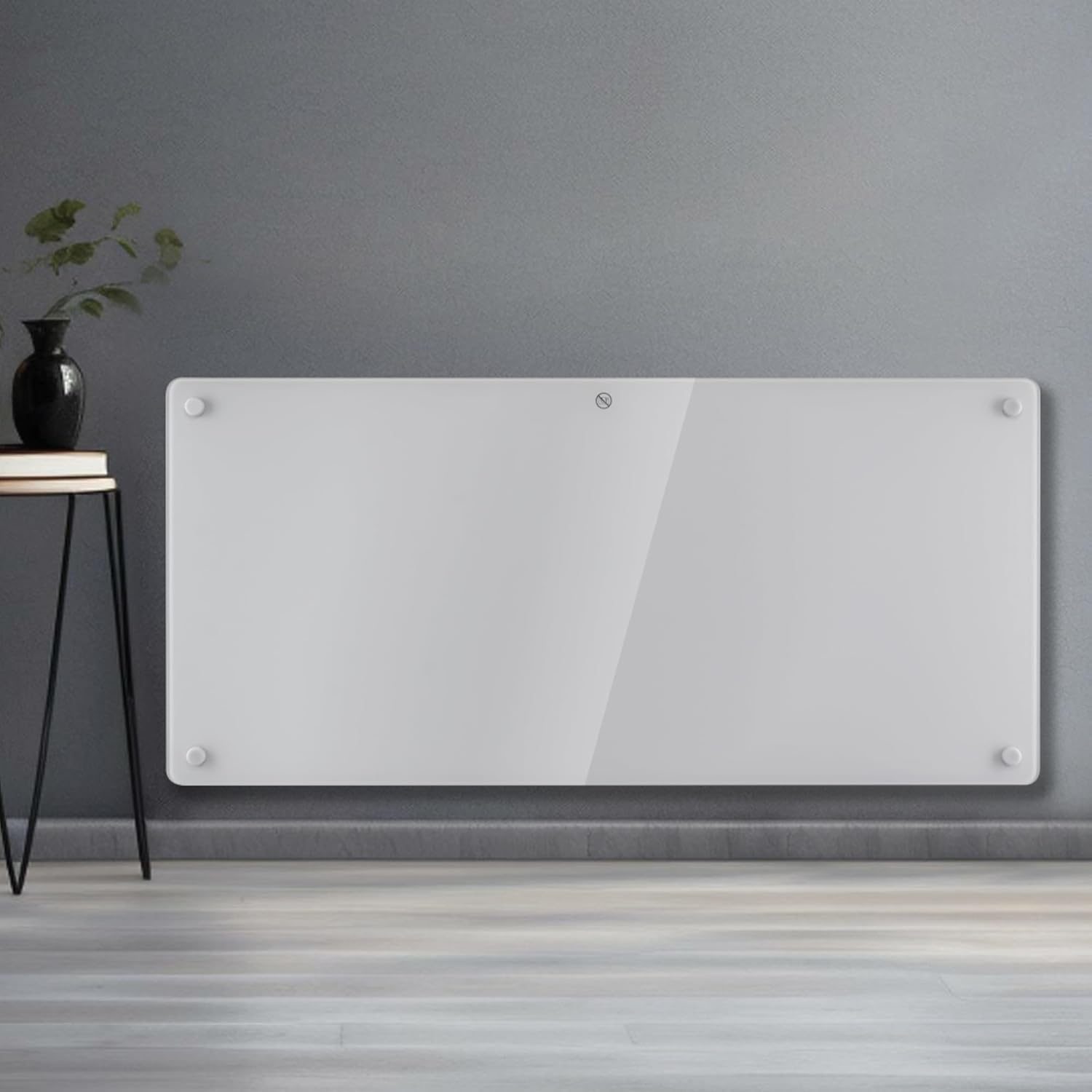 2000W White Glass Electric Radiator Heater with Thermostat Wall Mounted Futura