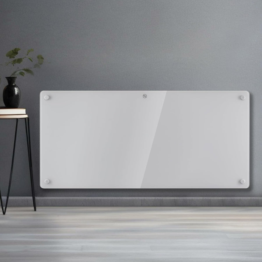2000W White Glass Electric Radiator Heater with Thermostat Wall Mounted Futura