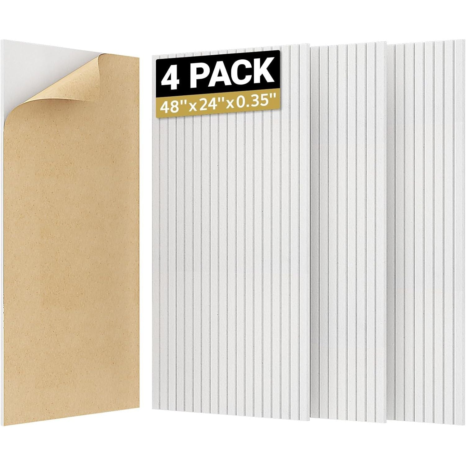 Acoustic Panels 4 Pack Large Soundproof Wall Panels Self Adhesive White TONOR