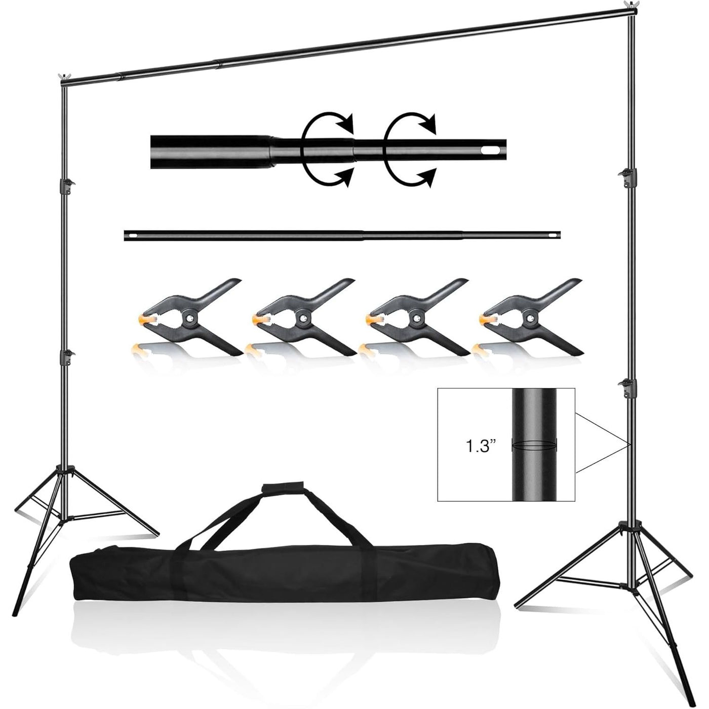 EMART 10x10ft Heavy Duty Adjustable Backdrop Stand for Photography Studio - Massive Discounts