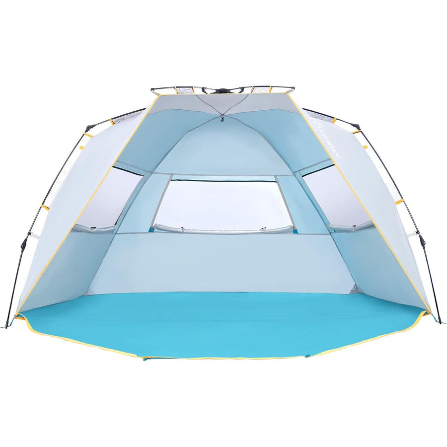 4-5 Person Beach Tent UPF 50+ Sun Shelter Portable Waterproof WolfWise