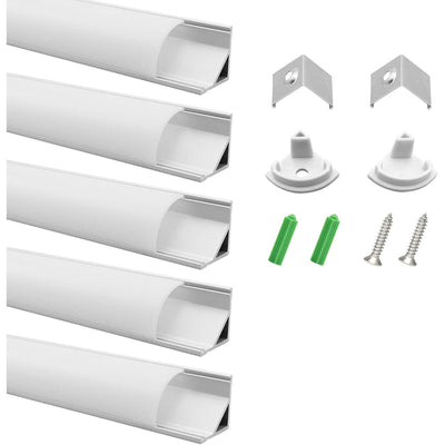 LED Aluminium Profile V Shape 1m 5 Pack Silver LED Strip Channel LightingWill