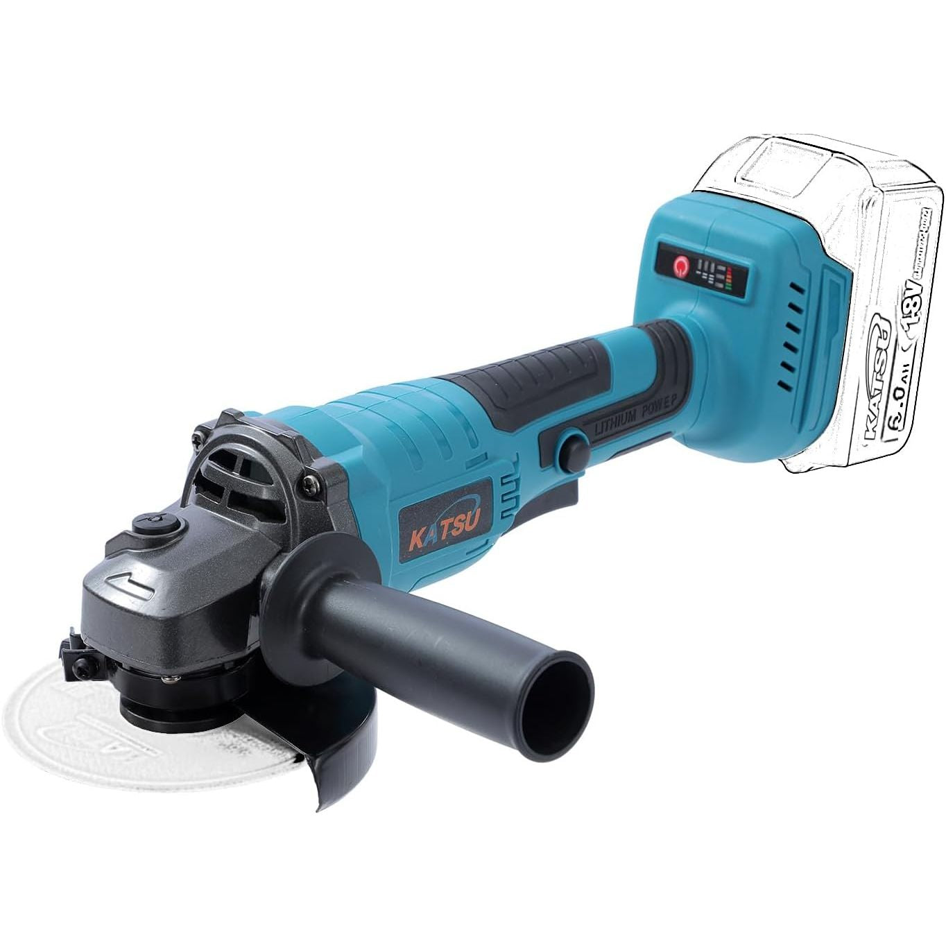 KATSU 21V Cordless Angle Grinder - 115mm, Brushless 3 Speeds, No Battery/Charger - Massive Discounts