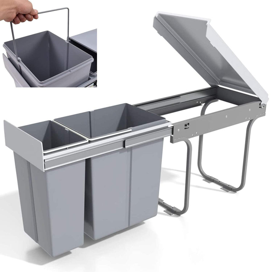 Waste Separation System Built-In Kitchen Bin Pull Out 10L + 20L Lid - Massive Discounts