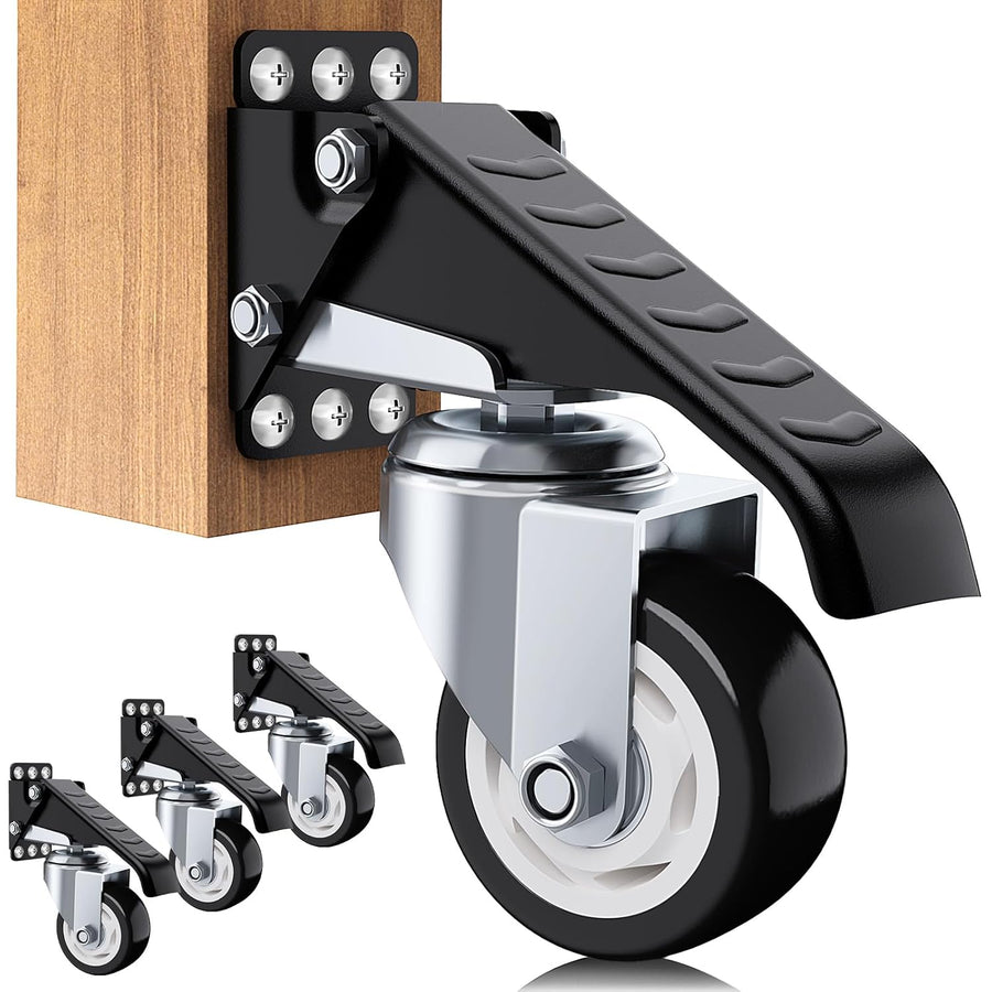 SOLEJAZZ Retractable Workbench Caster Kit 400KG Heavy Duty, 4 Pack