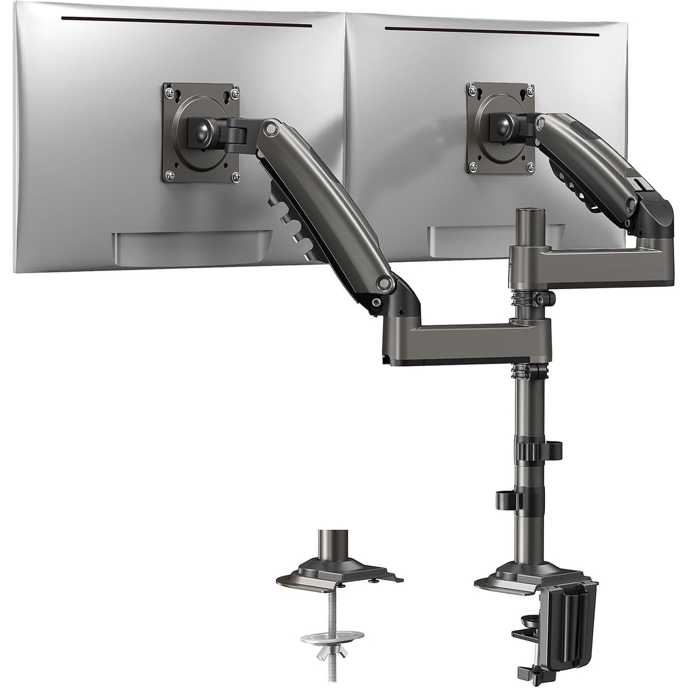 HUANUO Taller Dual Monitor Stand 13–32", Long Arms, VESA 75/100