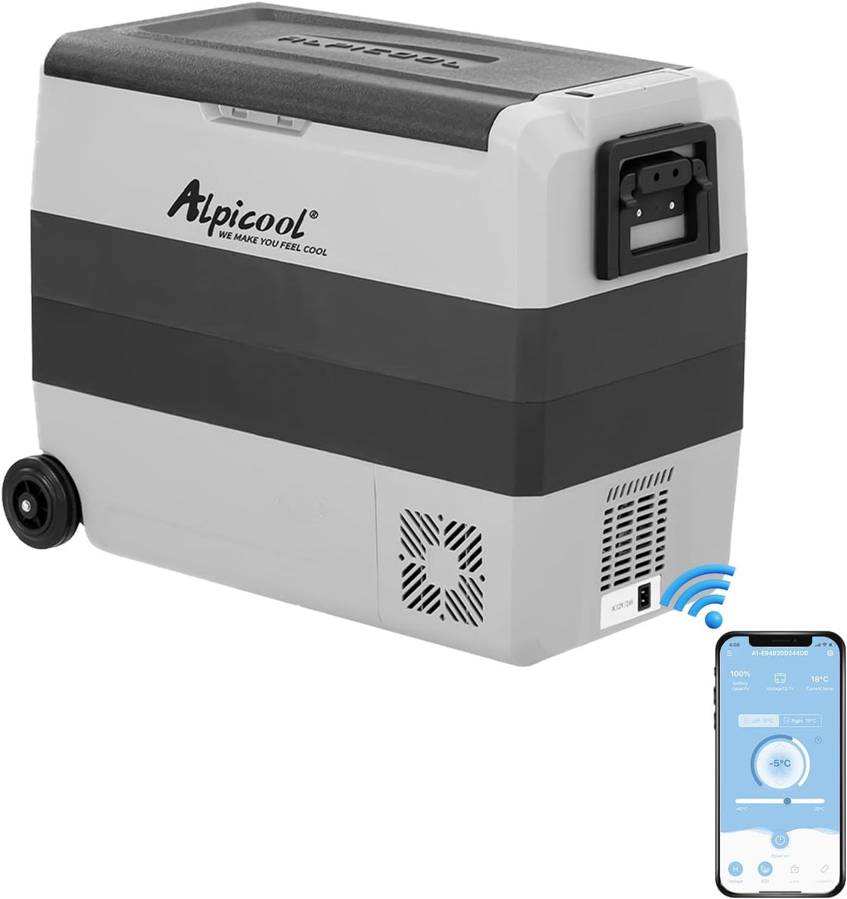 Alpicool T60 60L Car Fridge Freezer Portable 12/24V Electric Cooler for Camping