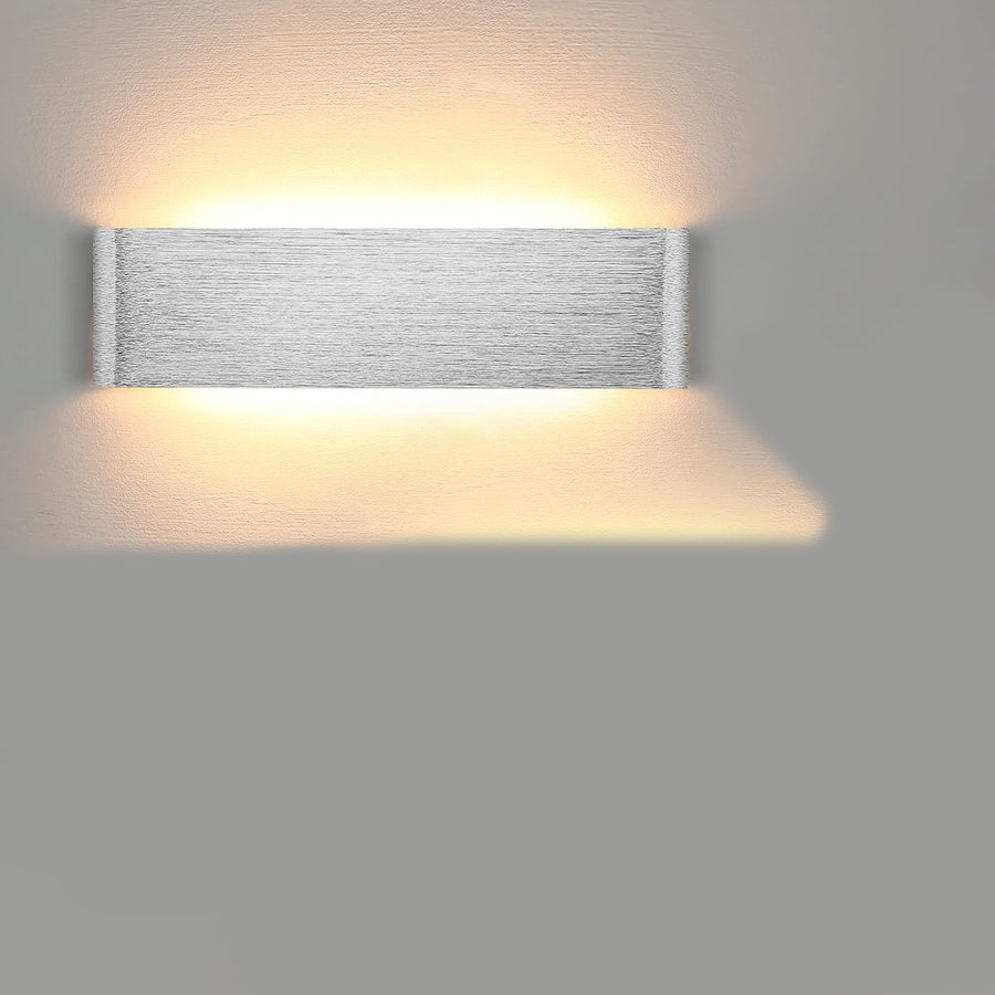 Lightess 31cm LED Wall Light Up Down 1pc Silver Lamp Warm White for Indoor Use