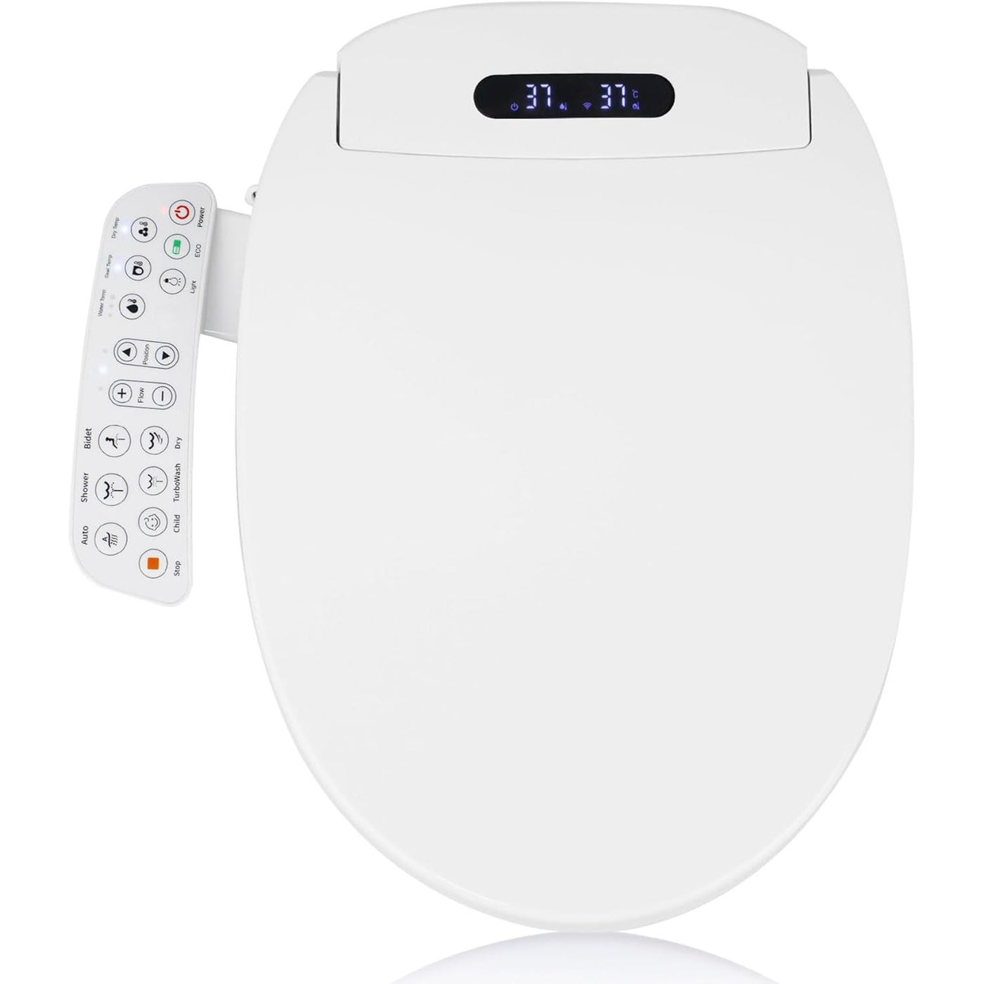 Elongated Bidet Toilet Seat with Dryer, Warm Water, Smart Touch, Nightlight - Massive Discounts