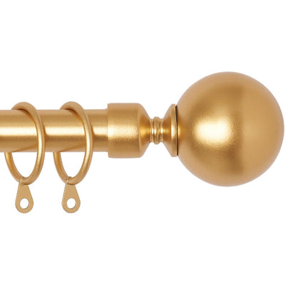 Black Curtain Pole 77-210cm Extendable 25mm with Diamond Ball Finials