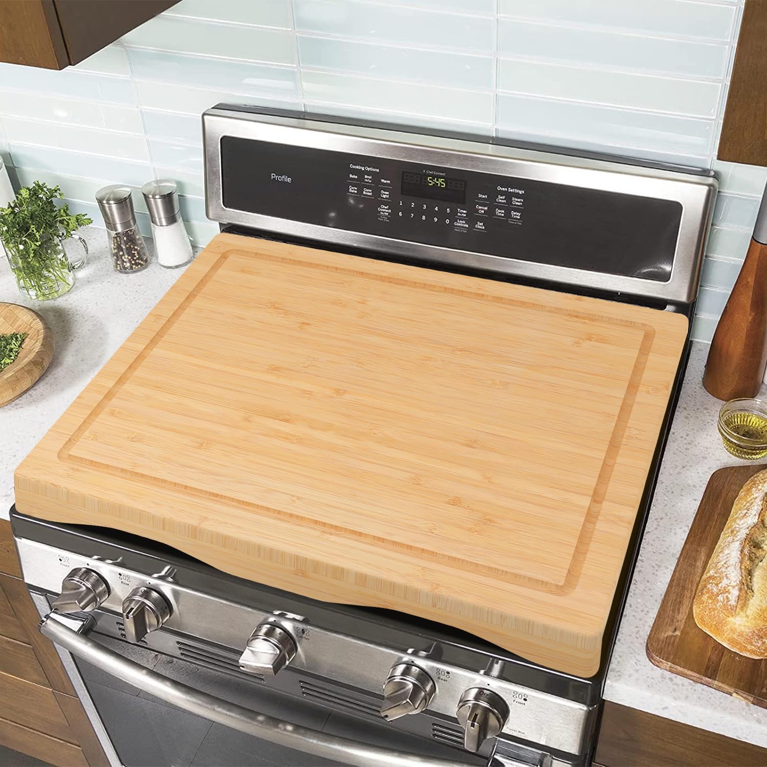 YUHFERA Stove Cover Board, 75x54cm, Wooden, Adjustable, for Gas & RV Stoves - Massive Discounts