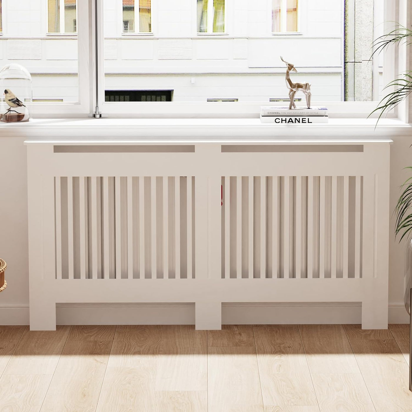 Large White High Radiator Cover Cabinet, 100cm Internal Height, Modern Design - Massive Discounts