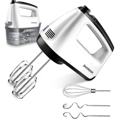 SHARDOR 400W Electric Hand Mixer – 6 Speed Whisk with Turbo & Storage Case
