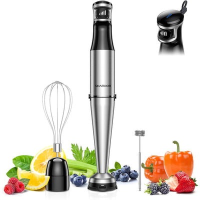 Shardor Hand Blender 3 in 1 1100W 20 Speed Turbo Stick with Whisk & Milk Frother