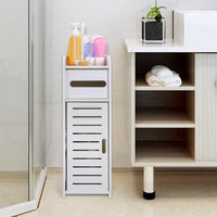 Small Bathroom Cabinet White 3 Tier Freestanding Tissue Box Storage Ejoyous