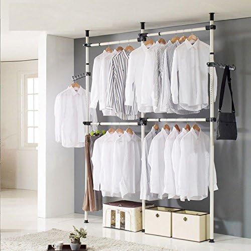 Heavy Duty Telescopic Clothes Rack – Adjustable Stainless Steel Wardrobe Organizer - Massive Discounts