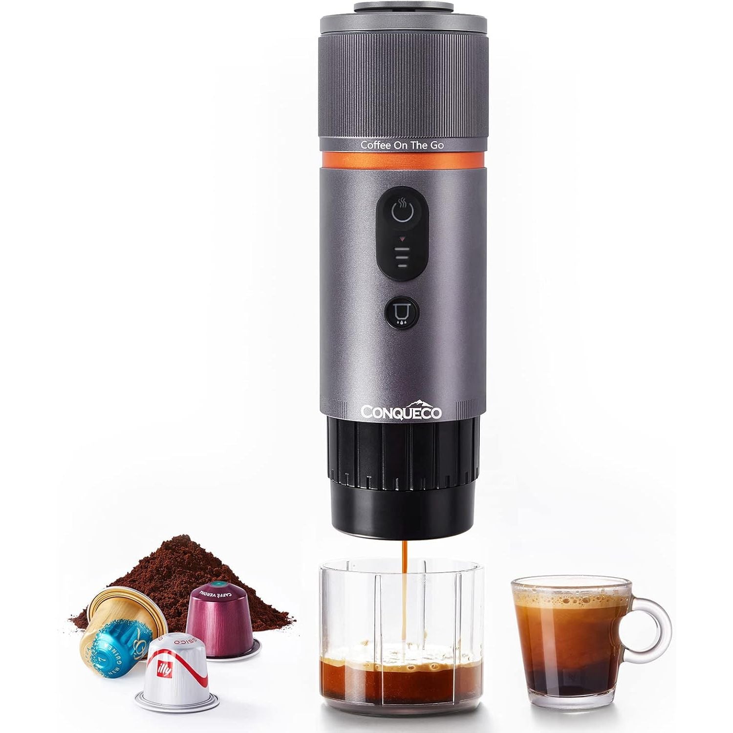 CONQUECO Portable Espresso Maker 12V Car Coffee Machine Battery-Powered, Camping - Massive Discounts