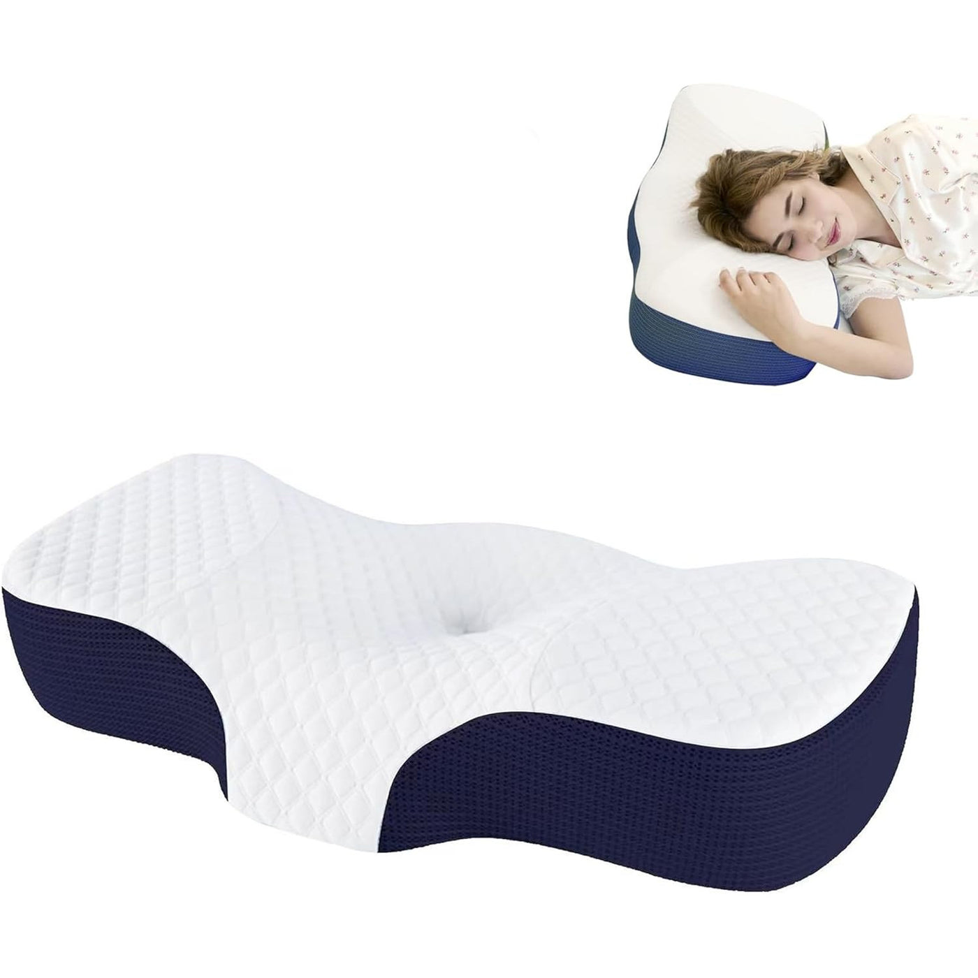 Ergonomic Memory Foam Neck Pillow for Pain Relief & Side Sleepers - Washable - Massive Discounts