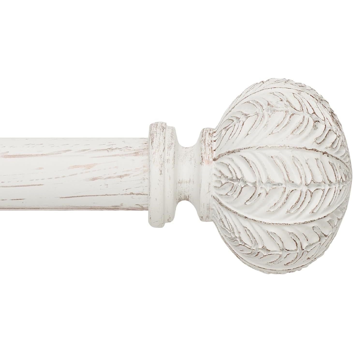 Extendable Curtain Pole 120-300 cm with Ball Finials, White, Adjustable - Massive Discounts