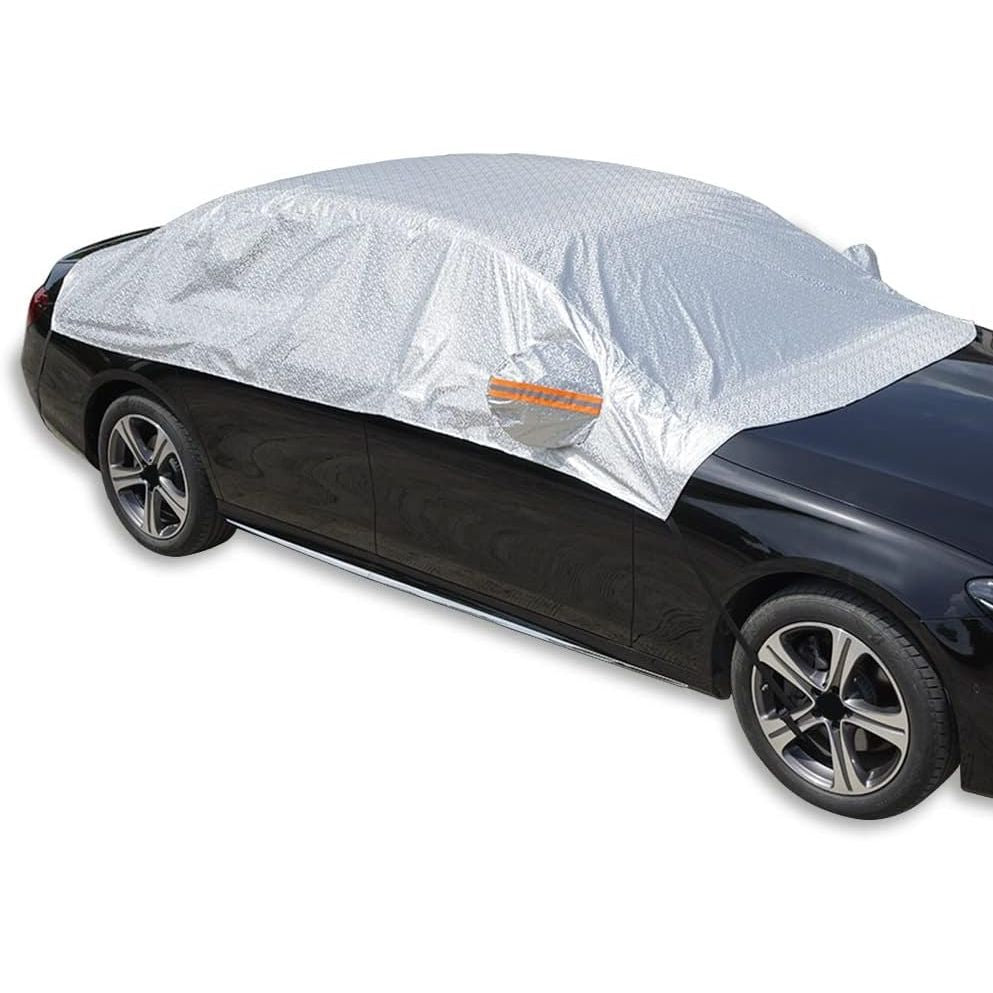  Waterproof Half Car Cover, UV & Windproof, Universal Fit for Sedan, 185'' - Massive Discounts