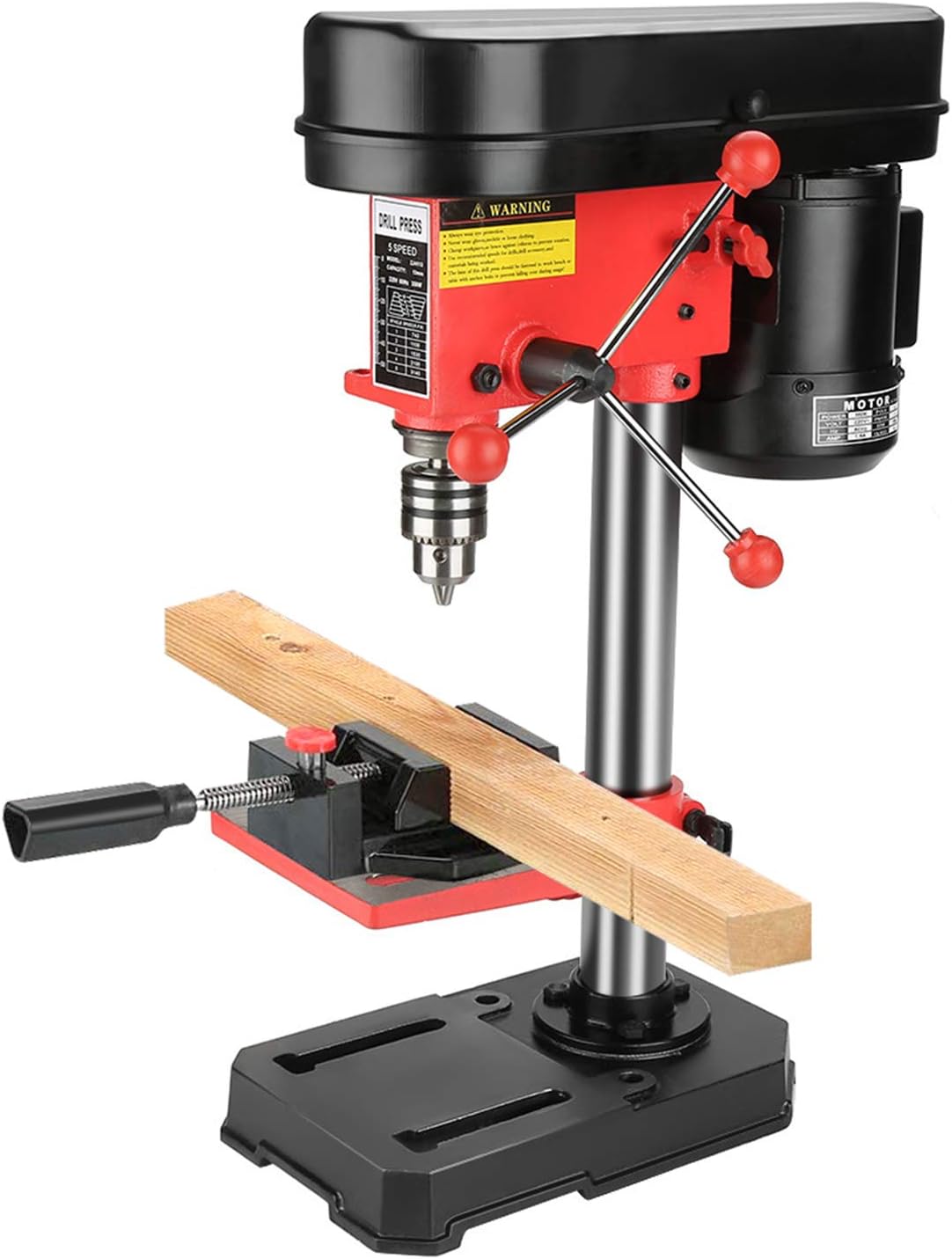 Mini Bench Drill Press 350W  5-Speed Pillar Drill with Cast Iron Base 220V