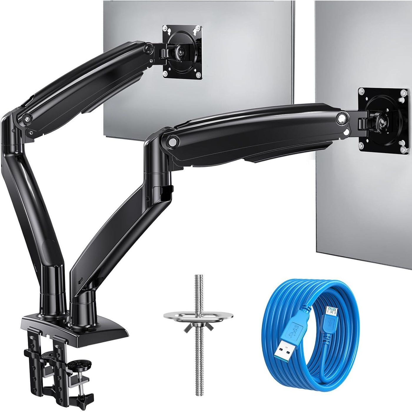 HUANUO Dual Monitor Arm - Adjustable Mount for 22-40'' Screens, Holds up to 12kg - Massive Discounts