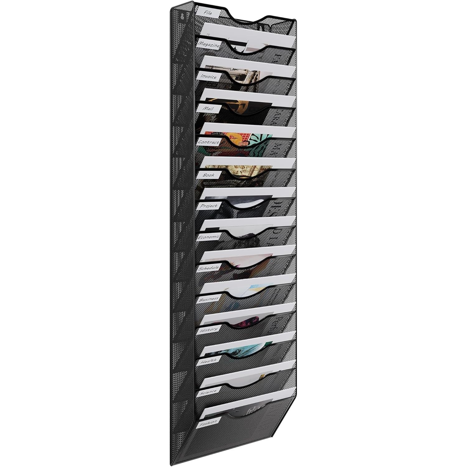 Metal 14 Tier A4 Wall Mounted Document Holder File Organizer Rack EasyPAG