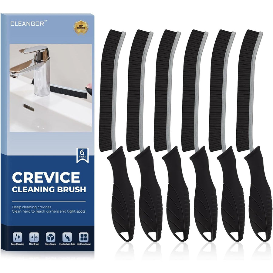 Set of crevice cleaning brushes with packaging displaying product name and images.