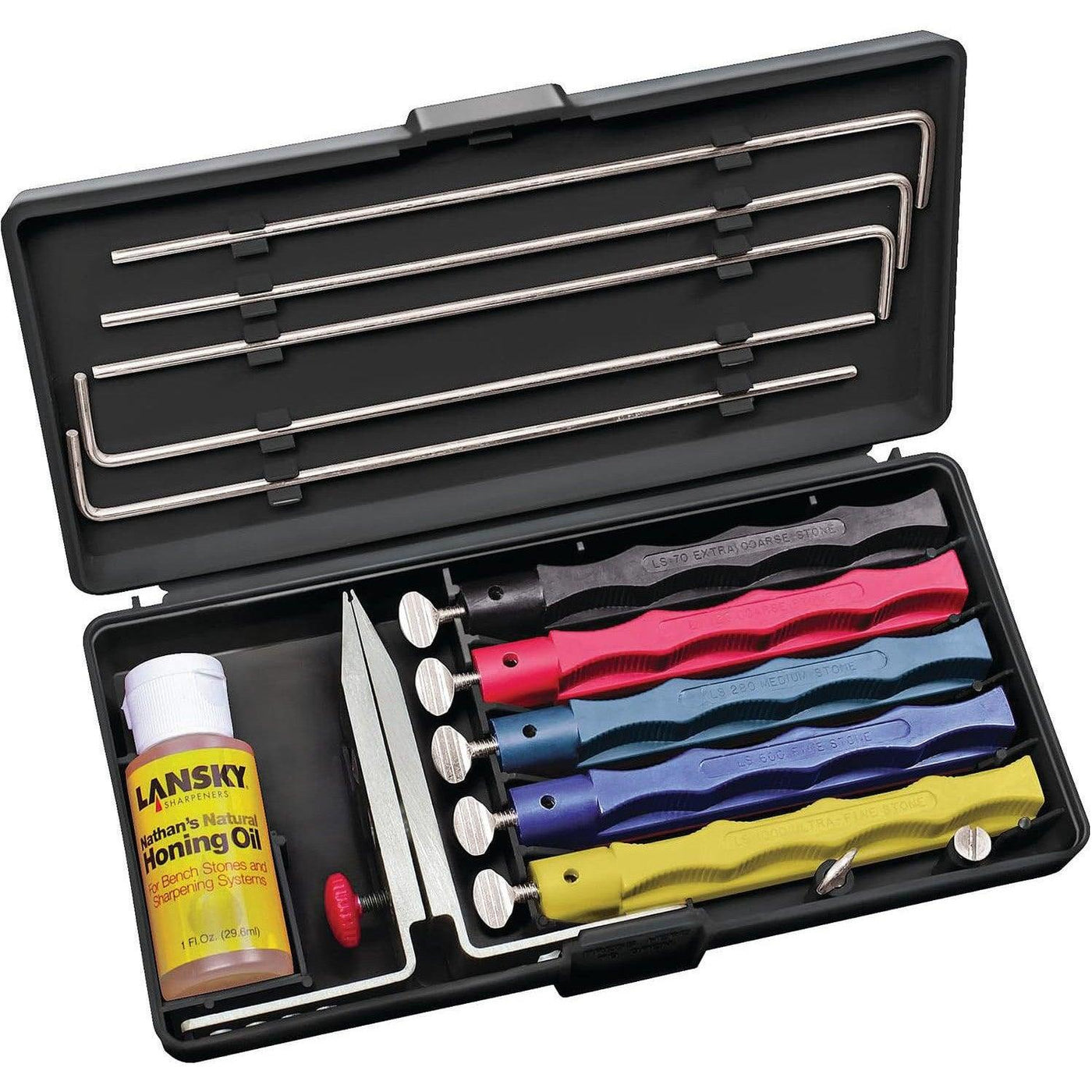 Lansky Deluxe Knife Sharpening System with 5 hones - Massive Discounts