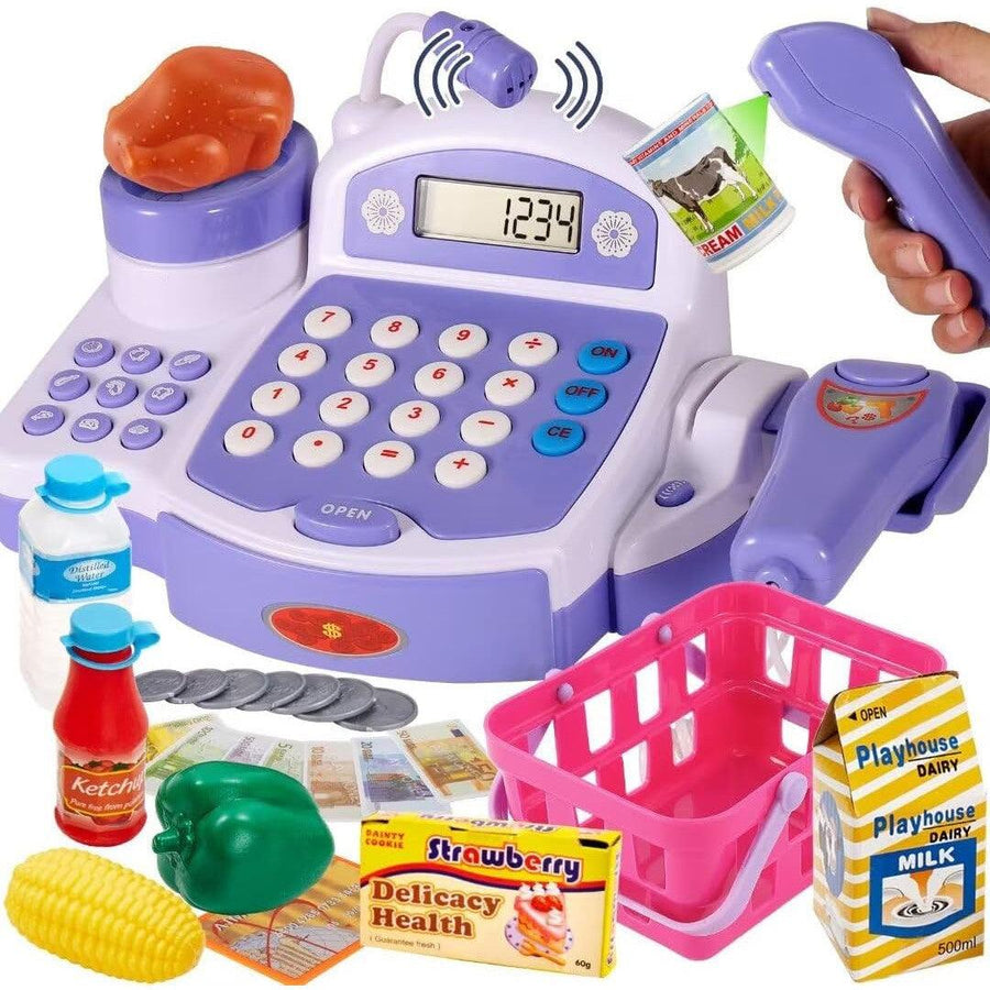 BUYGER Large Cash Register Toys with Scanner Electronic Calculator - Massive Discounts