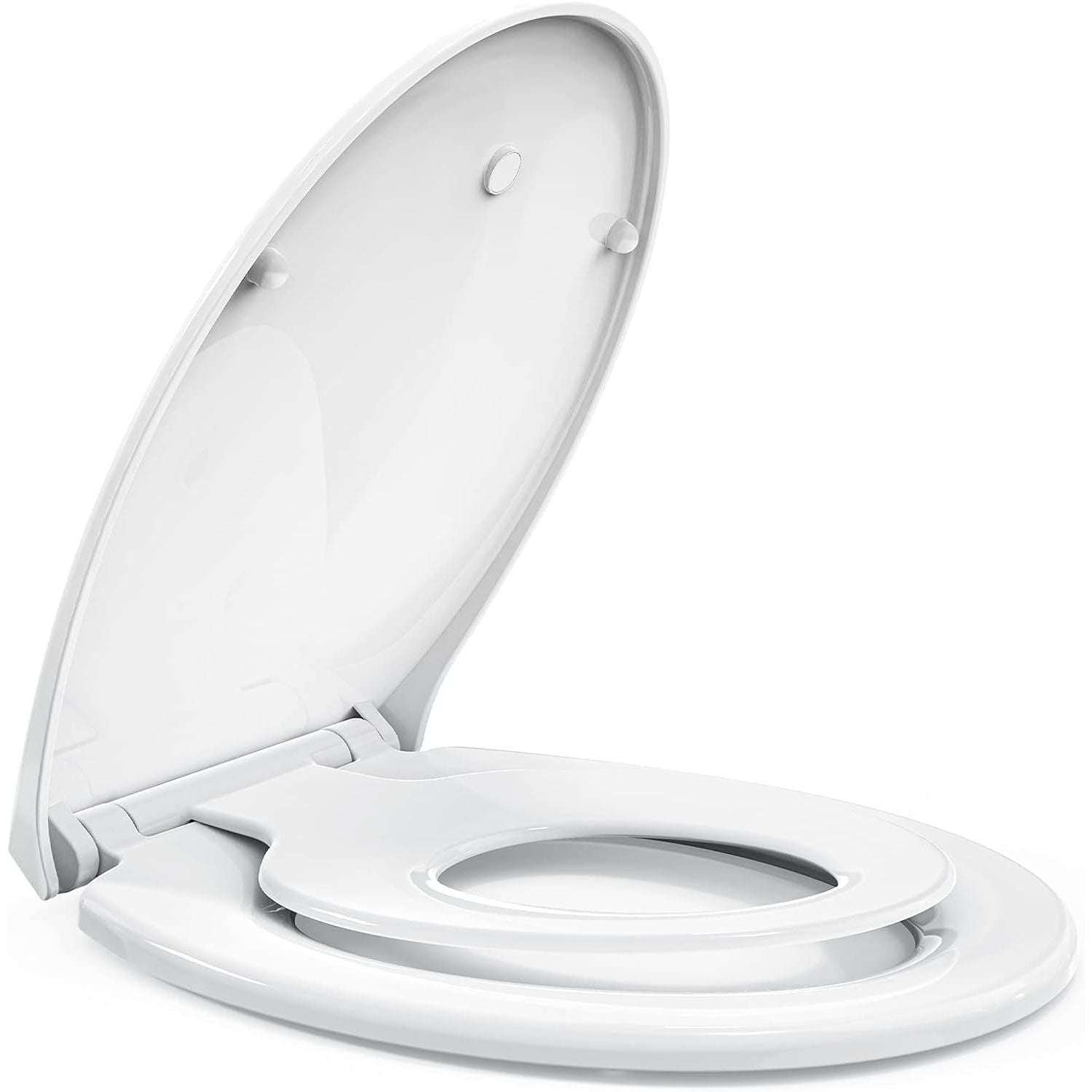 STOREMIC Soft Close Toilet Seat with Child Seat, Quick Release, O Shape
