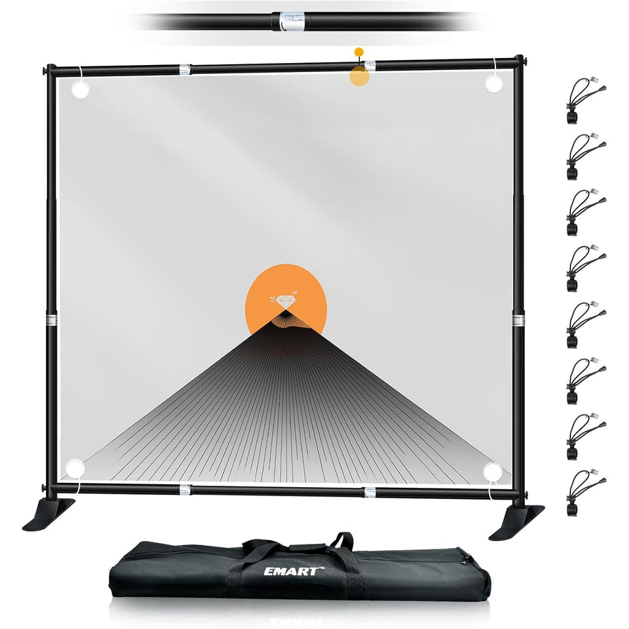 EMART 8x8ft Banner Stand – Heavy Duty Adjustable Backdrop Kit for Events