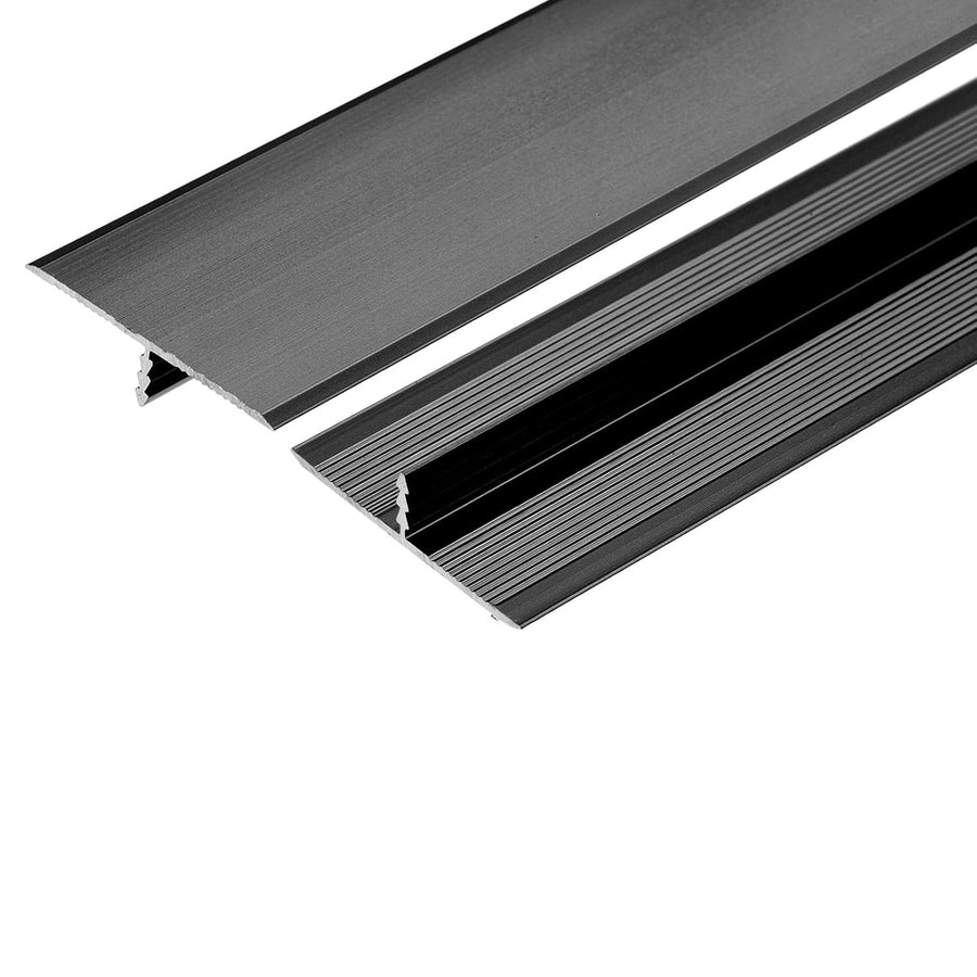 2PCS Aluminum T Molding, 35.4'' Transition Strip, Black for Wood/Vinyl/Laminate Floors - Massive Discounts