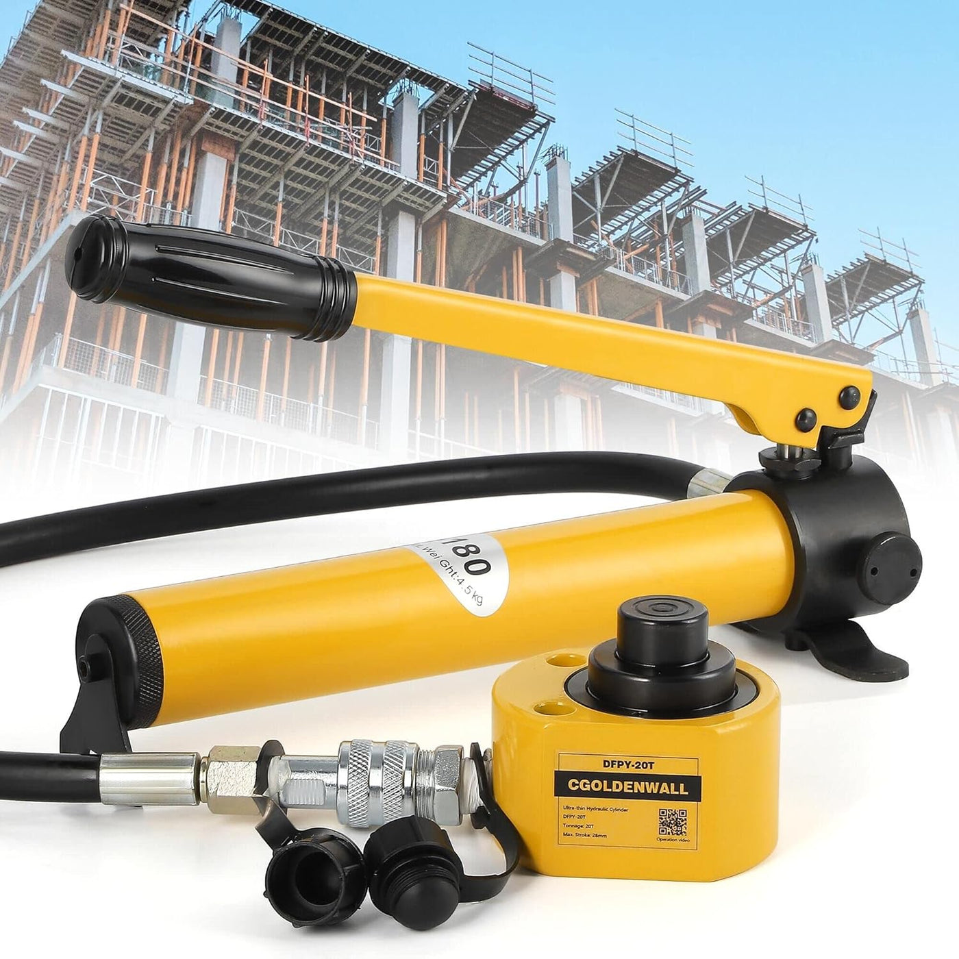 CGOLDENWALL 20T Hydraulic Cylinder with CP-180 Pump, Ultra-Thin, 30mm Stroke - Massive Discounts