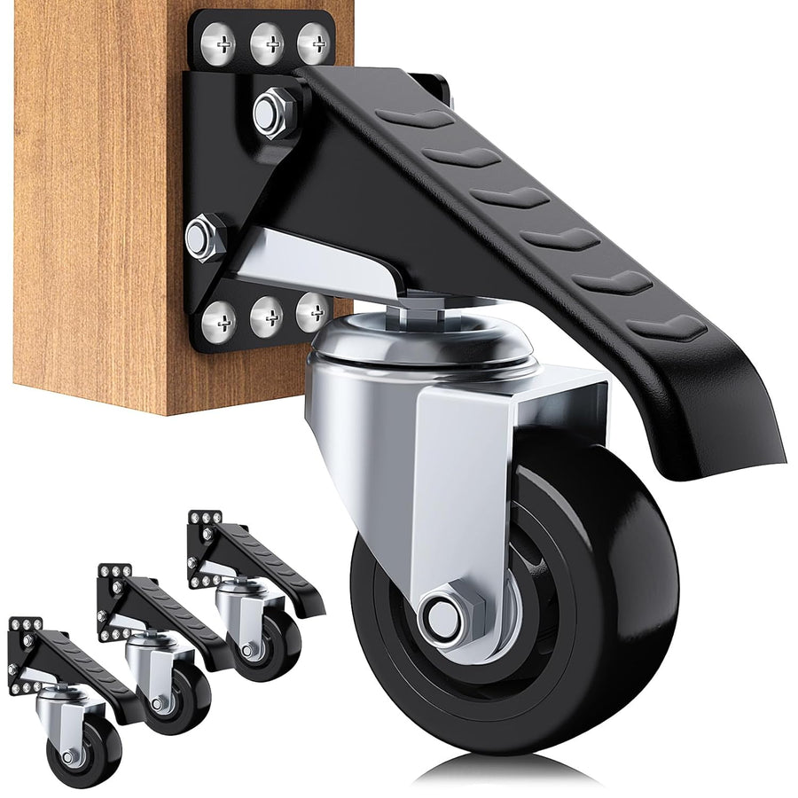 SOLEJAZZ 3" Heavy Duty Retractable Workbench Caster Wheels 420KG, 4 Pack
