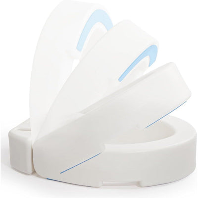 Hinged Toilet Seat Riser Raised Elongated Elevated Seat 10cm OasisSpace