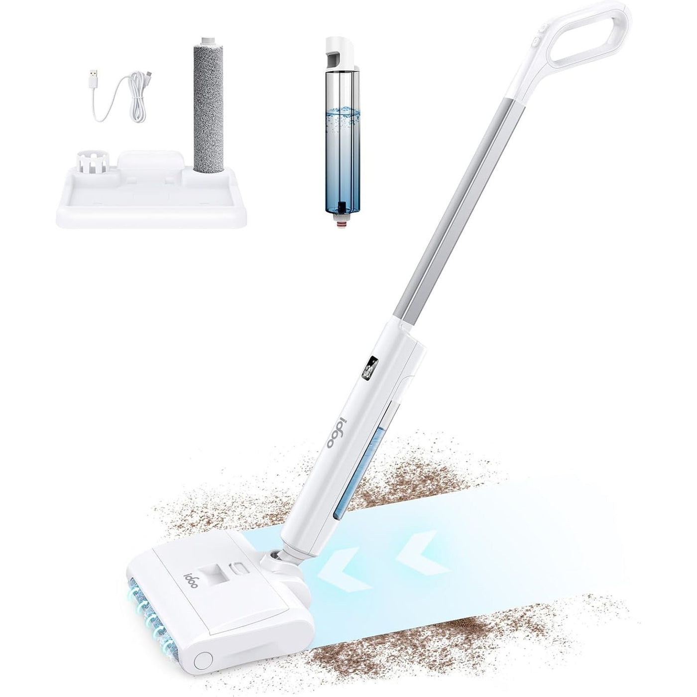 iDOO Cordless Electric Mop, Self-Cleaning, LED Display, Dual Tank, 60 Min Runtime - Massive Discounts