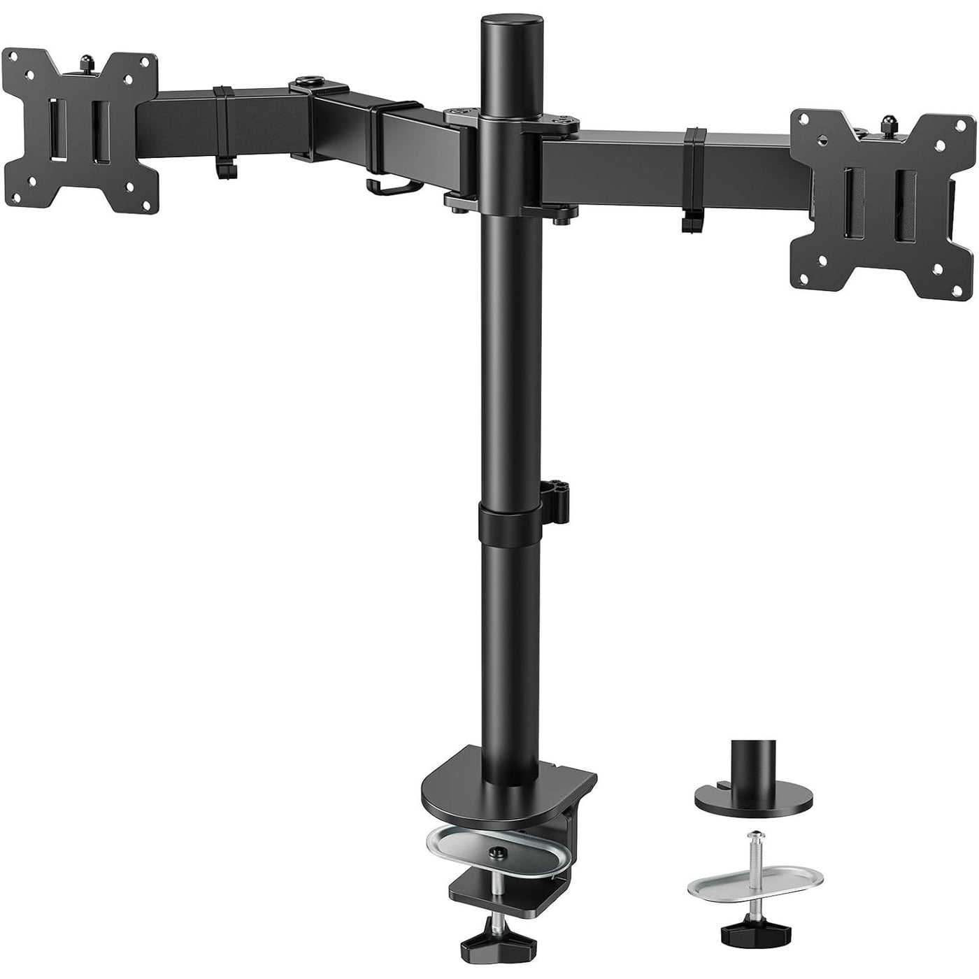 HUANUO Dual Monitor Stand 14–32", Desk Mount Arm, VESA 75/100