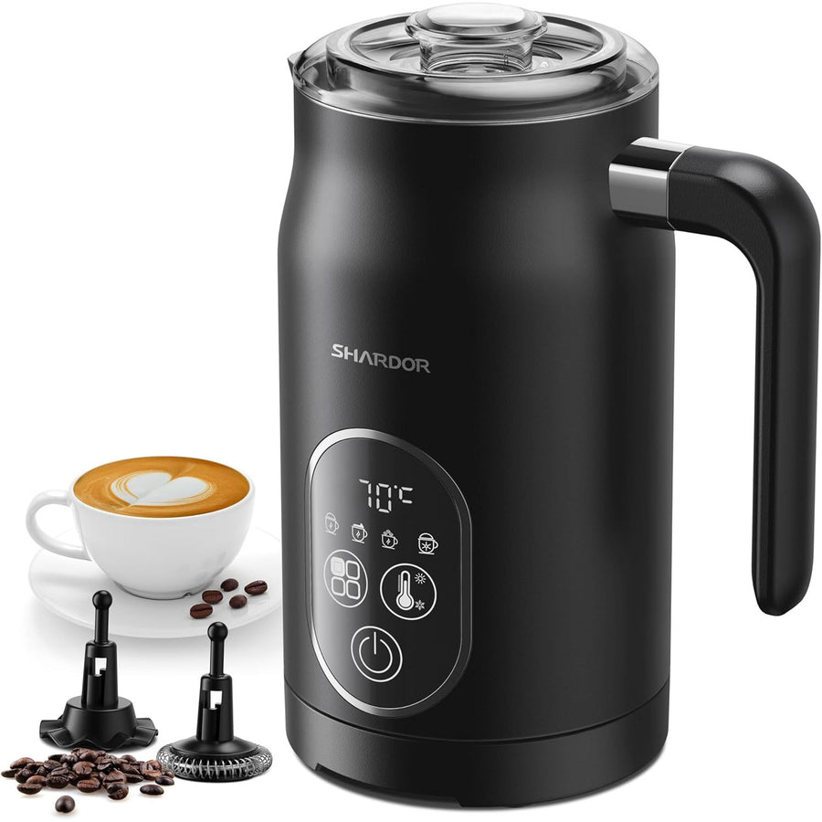 Milk Frother Electric 4 in 1 Steamer Warmer with 4 Temp Settings SHARDOR