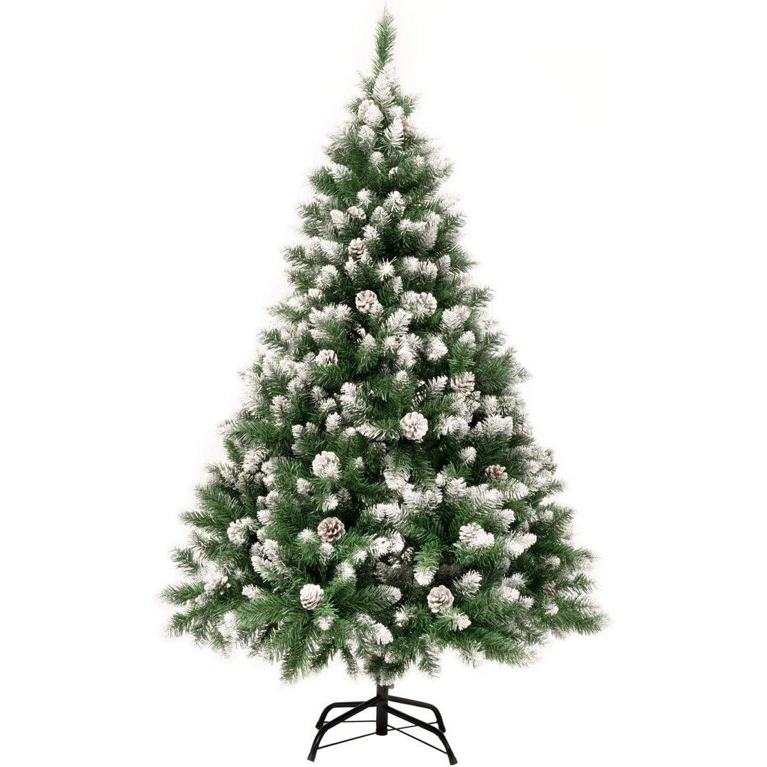 1.5m/5ft Artificial Christmas Tree with Snow and Real Pine Cones - Massive Discounts