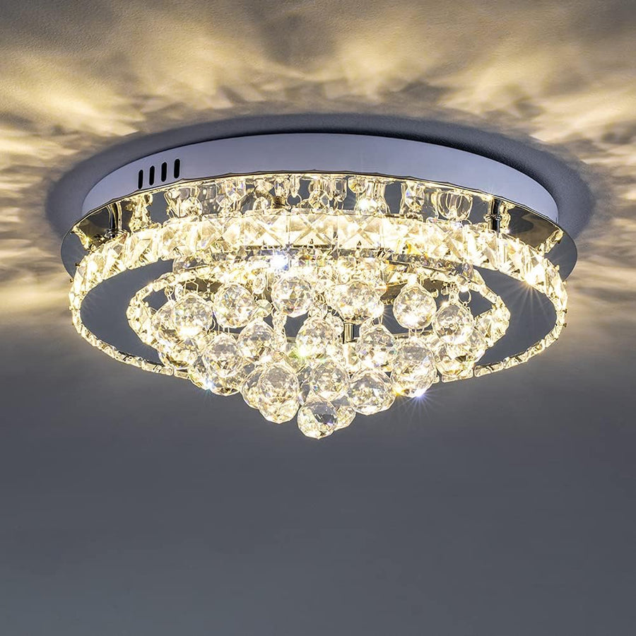 36W Dimmable Crystal LED Ceiling Light 40cm with Remote, 3000K-6000K