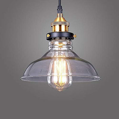 Glighone Glass Pendant Light – Retro Industrial E27 Ceiling Lamp for Kitchen