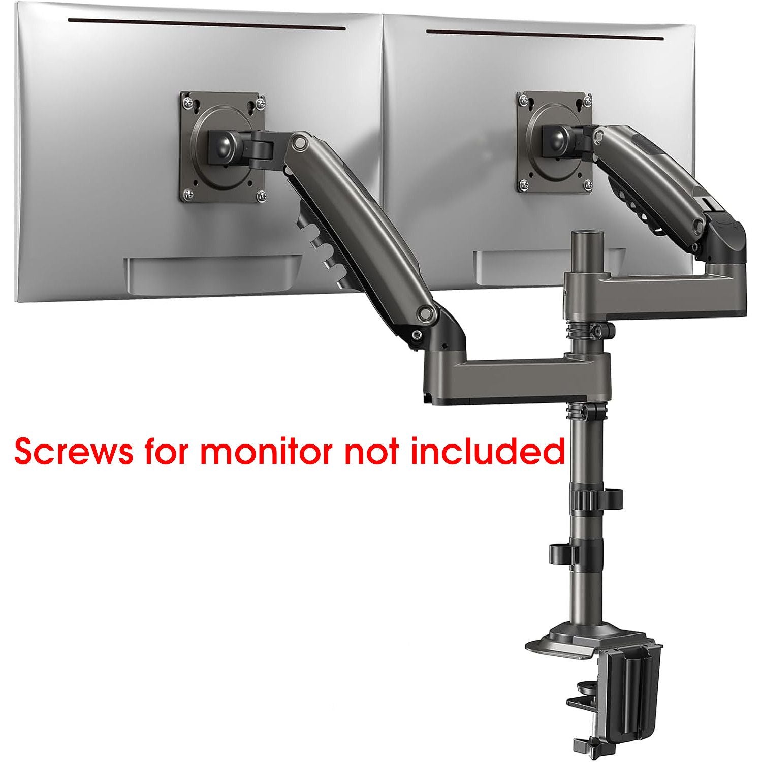 HUANUO Dual Monitor Stand 13–32", Tall Long Arms, VESA 75/100