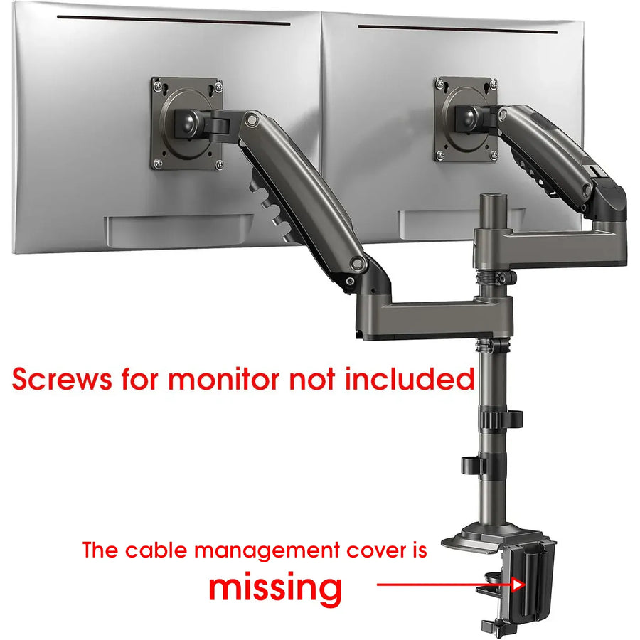 Dual Monitor Stand Long Arms 13 to 32 Inch Taller Adjustable Mount HUANUO