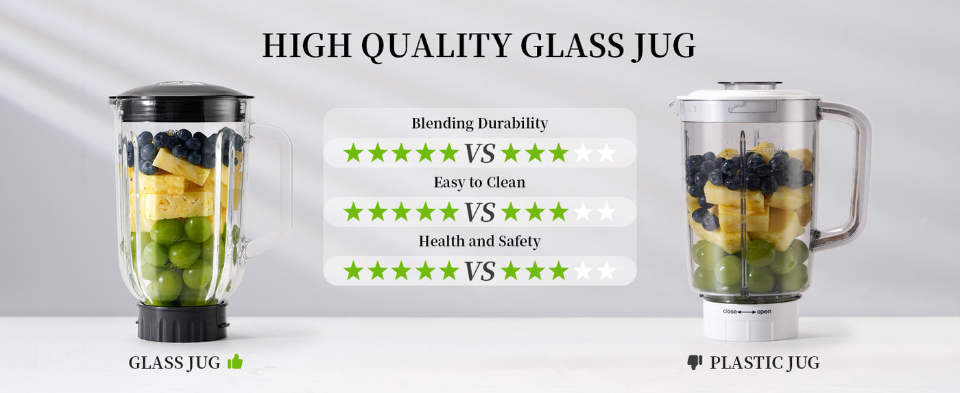 Blender 700W Smoothie Maker 1.5L Glass Jug 6 Blade 5 Speed Ice Drink GDOR