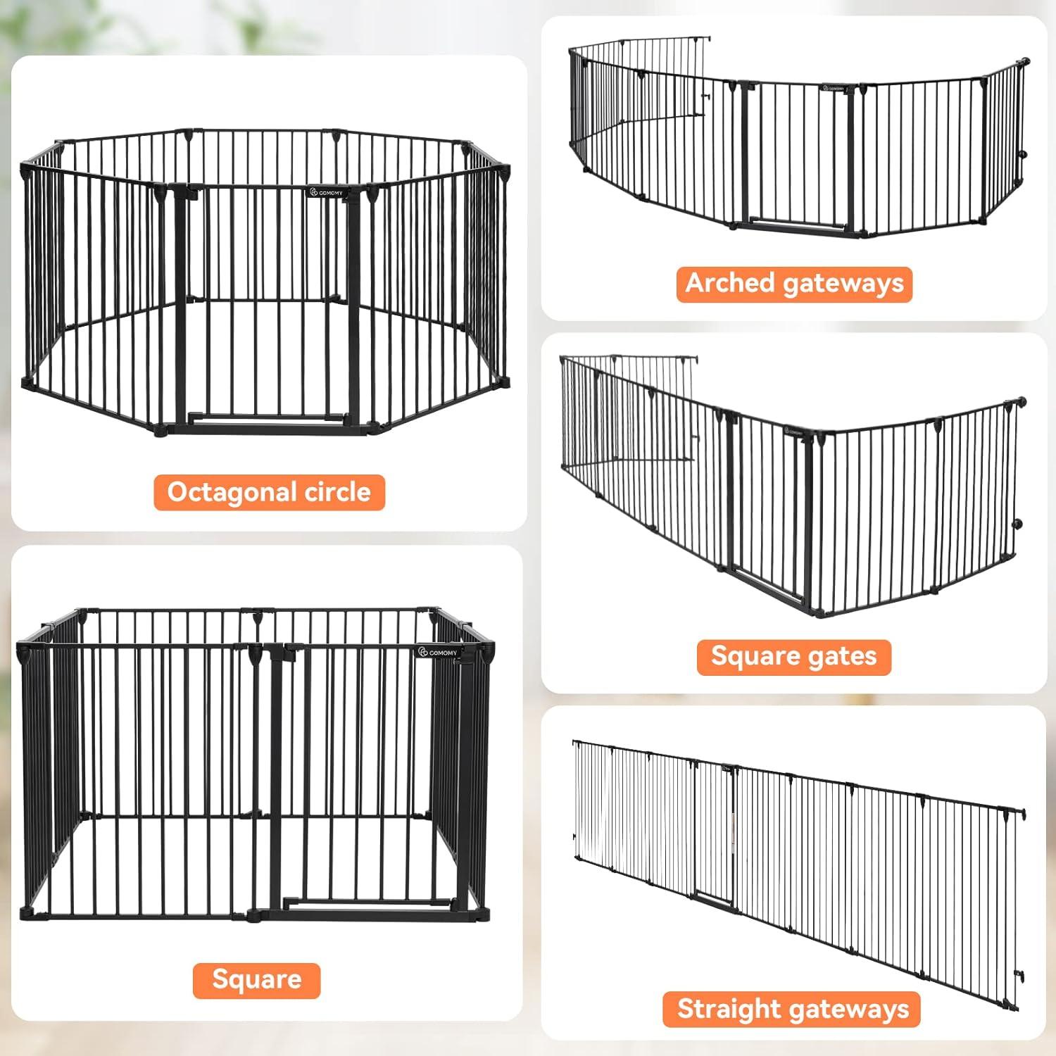 COMOMY Baby Gate 503cm Extra Wide Tall Stair Safety Gate Pets & Kids - Massive Discounts